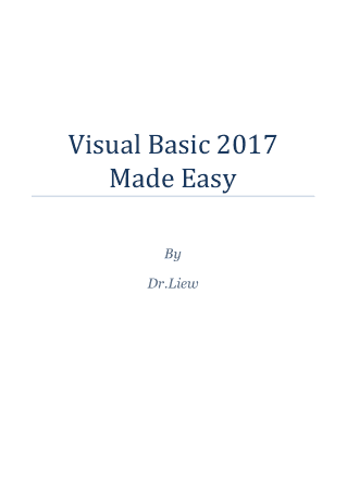 Free PDF Books, Visual Basic 2017 Made Easy