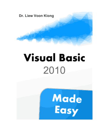 Free PDF Books, Visual Basic 2010 Notes