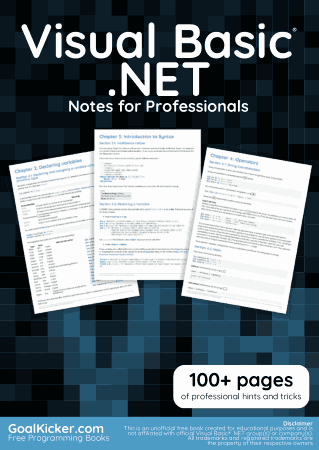 Free PDF Books, Visual Basic .NET Notes For Professionals