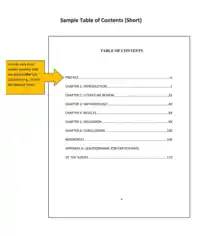 Table of Contents Simple Template in PDF