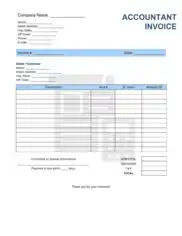 Accountant Invoice Template Word | Excel | PDF