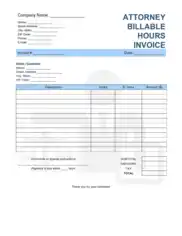 Free Download PDF Books, Attorney Billable Hours Invoice Template Word | Excel | PDF