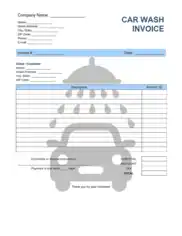 Free Download PDF Books, Car Wash Invoice Template Word | Excel | PDF