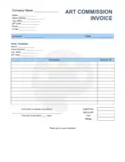 Art Commission Invoice Template Word | Excel | PDF