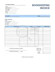 Free Download PDF Books, Bookkeeping Invoice Template Word | Excel | PDF