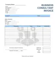 Business Consultant Invoice Template Word | Excel | PDF