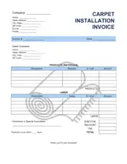 Free Download PDF Books, Carpet Installation Invoice Template Word | Excel | PDF