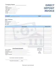 Free Download PDF Books, Direct Deposit Invoice Template Word | Excel | PDF