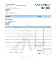 Dog Sitting Invoice Template Word | Excel | PDF