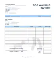 Free Download PDF Books, Dog Walking Invoice Template Word | Excel | PDF