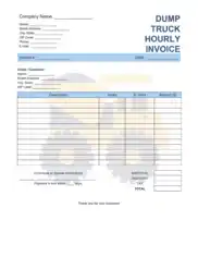 Free Download PDF Books, Dump Truck Hourly Invoice Template Word | Excel | PDF