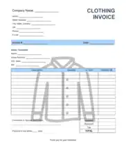 Free Download PDF Books, Clothing Invoice Template Word | Excel | PDF