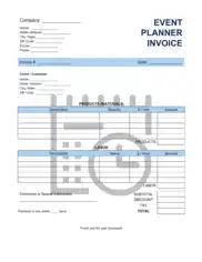 Event Planner Invoice Template Word | Excel | PDF