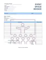 Free Download PDF Books, Event Space Invoice Template Word | Excel | PDF