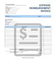 Expense Reimbursement Invoice Template Word | Excel | PDF