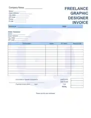Free Download PDF Books, Freelance Graphic Designer Invoice Template Word | Excel | PDF