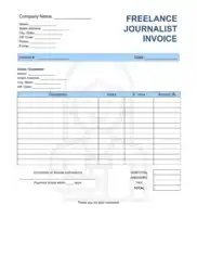 Free Download PDF Books, Freelance Journalist Invoice Template Word | Excel | PDF