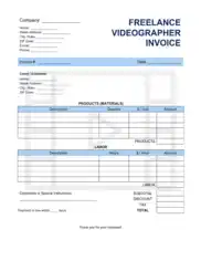Free Download PDF Books, Freelance Videographer Invoice Template Word | Excel | PDF