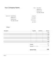 generic blank invoice template Word | Excel | PDF