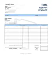 Free Download PDF Books, Home Repair Invoice Template Word | Excel | PDF