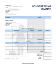 Free Download PDF Books, Housekeeping Invoice Template Word | Excel | PDF