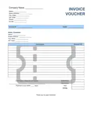 Invoice Voucher Template Word | Excel | PDF