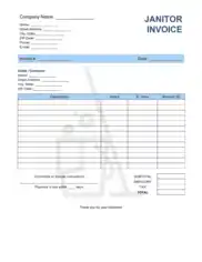 Free Download PDF Books, Janitor Invoice Template Word | Excel | PDF