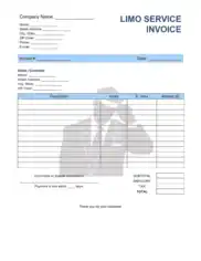 Limo Service Invoice Template Word | Excel | PDF