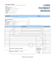 Free Download PDF Books, Loan Payment Invoice Template Word | Excel | PDF