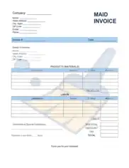 Maid Service Invoice Template Word | Excel | PDF