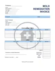 Mold Remediation Invoice Template Word | Excel | PDF