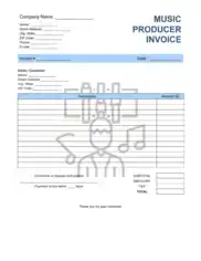 Free Download PDF Books, Music Producer Invoice Template Word | Excel | PDF