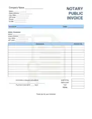 Notary Public Invoice Template Word | Excel | PDF