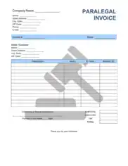 Free Download PDF Books, Paralegal Invoice Template Word | Excel | PDF