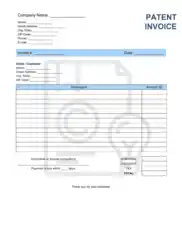 Patent Invoice Template Word | Excel | PDF