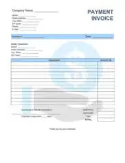 Payment Invoice Template Word | Excel | PDF