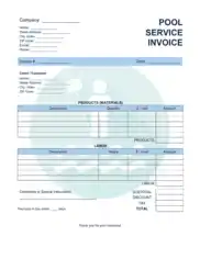 Pool Service Invoice Template Word | Excel | PDF