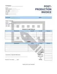 Free Download PDF Books, Post Production Invoice Template Word | Excel | PDF