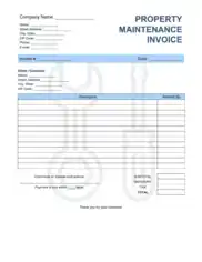 Free Download PDF Books, Property Maintenance Invoice Template Word | Excel | PDF