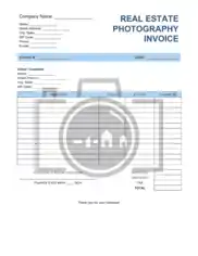 Real Estate Photography Invoice Template Word | Excel | PDF
