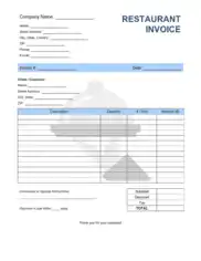 Free Download PDF Books, Restaurant Invoice Template Word | Excel | PDF