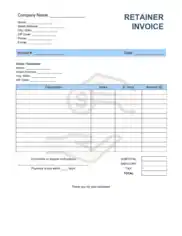 Free Download PDF Books, Retainer Invoice Template Word | Excel | PDF