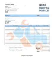 Road Service Invoice Template Word | Excel | PDF