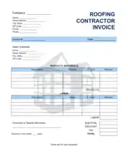Roofing Contractor Invoice Template Word | Excel | PDF