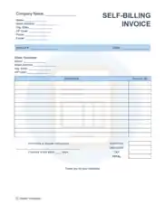 Self Billing Invoice Template Word | Excel | PDF