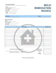 Simple Mold Remediation Invoice Template Word | Excel | PDF