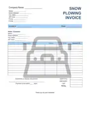 Snow Plowing Invoice Template Word | Excel | PDF