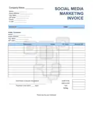 Free Download PDF Books, Social Media Marketing Invoice Template Word | Excel | PDF