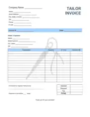 Tailor Invoice Template Word | Excel | PDF