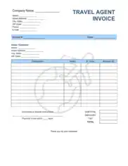 Free Download PDF Books, Travel Agent Invoice Template Word | Excel | PDF